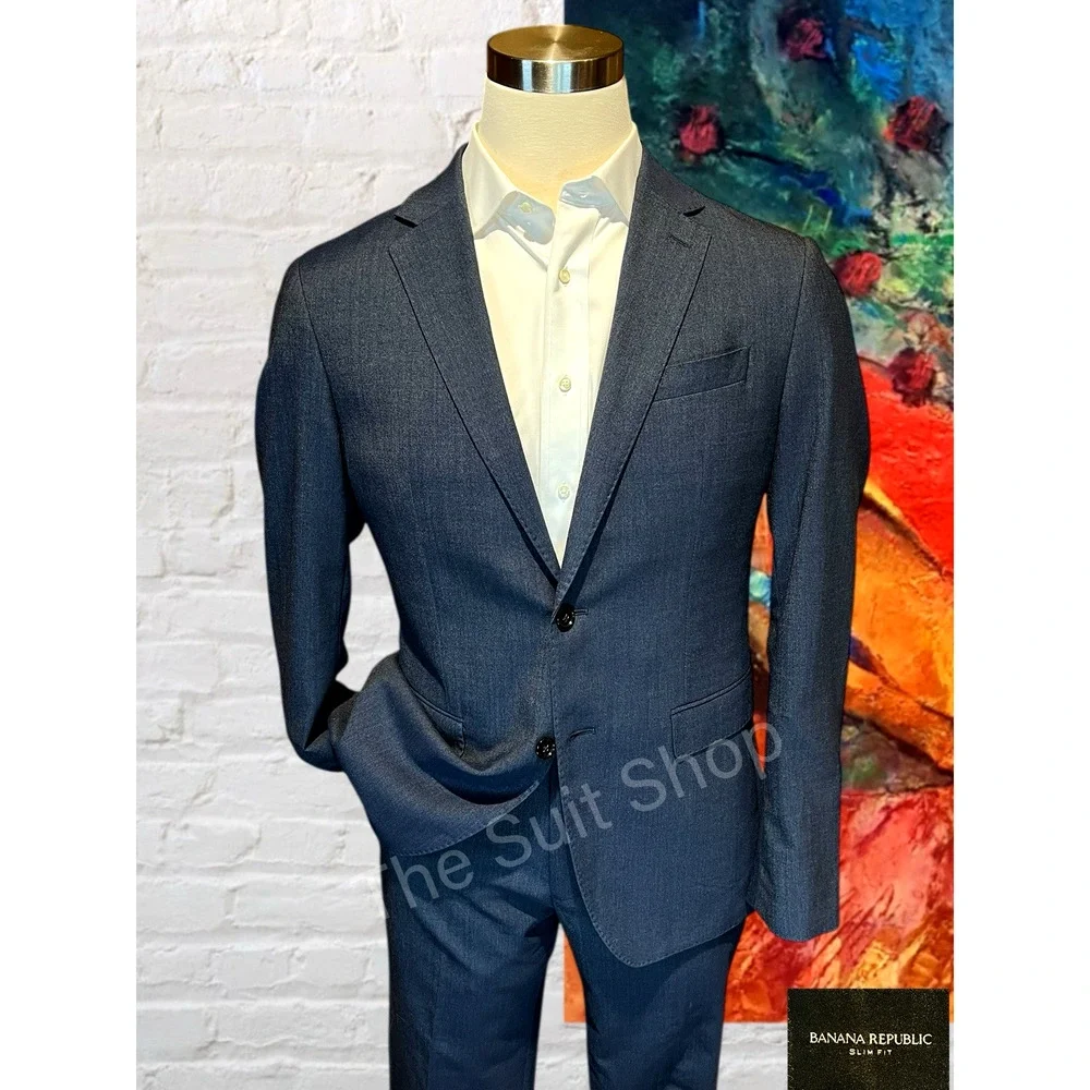 Banana Republic 40L 36x31 Slim Fit Blue Denim Look Unstructured Performance - Picture 1 of 16